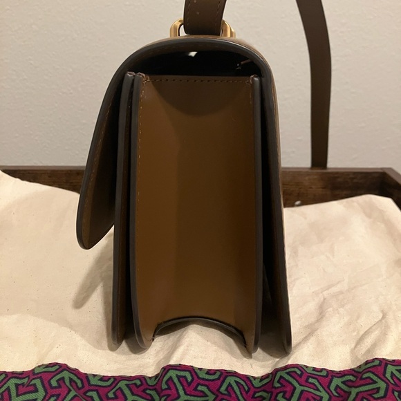 Tory Burch Eleanor Convertible Shoulder Bag in Moose with Receipt - Picture 3 of 12